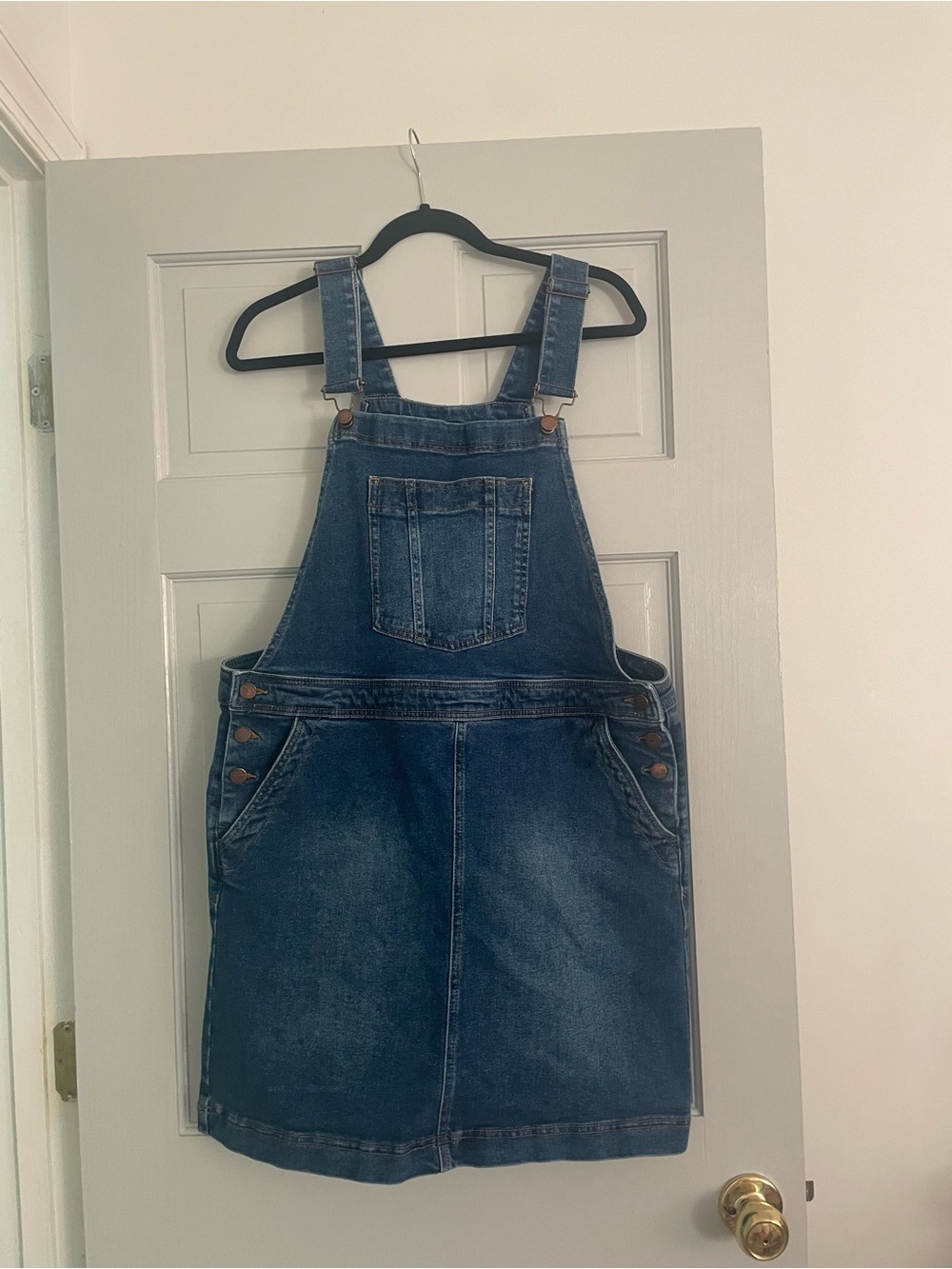 Boden Blue Denim Overall Skirt